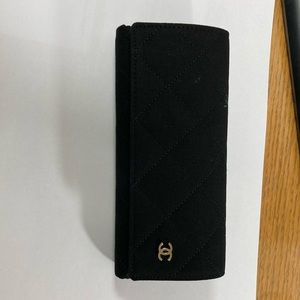 Chanel black eye glass soft case comes with box and cleaning cloth